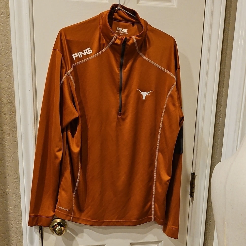 Ping Golf 1/2 zip Mens Large Sensorcool long sleeve UT LONGHORNS Logo Orange